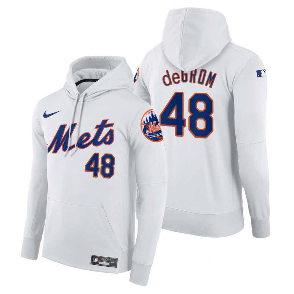 Men New York Mets #48 Degrom white home hoodie 2021 MLB Nike Jerseys